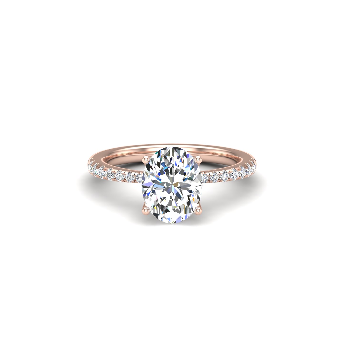 Emelia Pinched Pave Engagement Ring